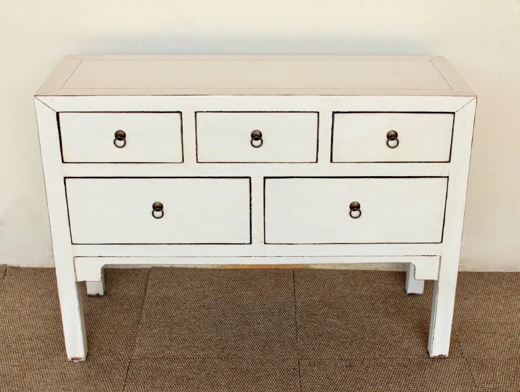 White 5 Drawer Buffet